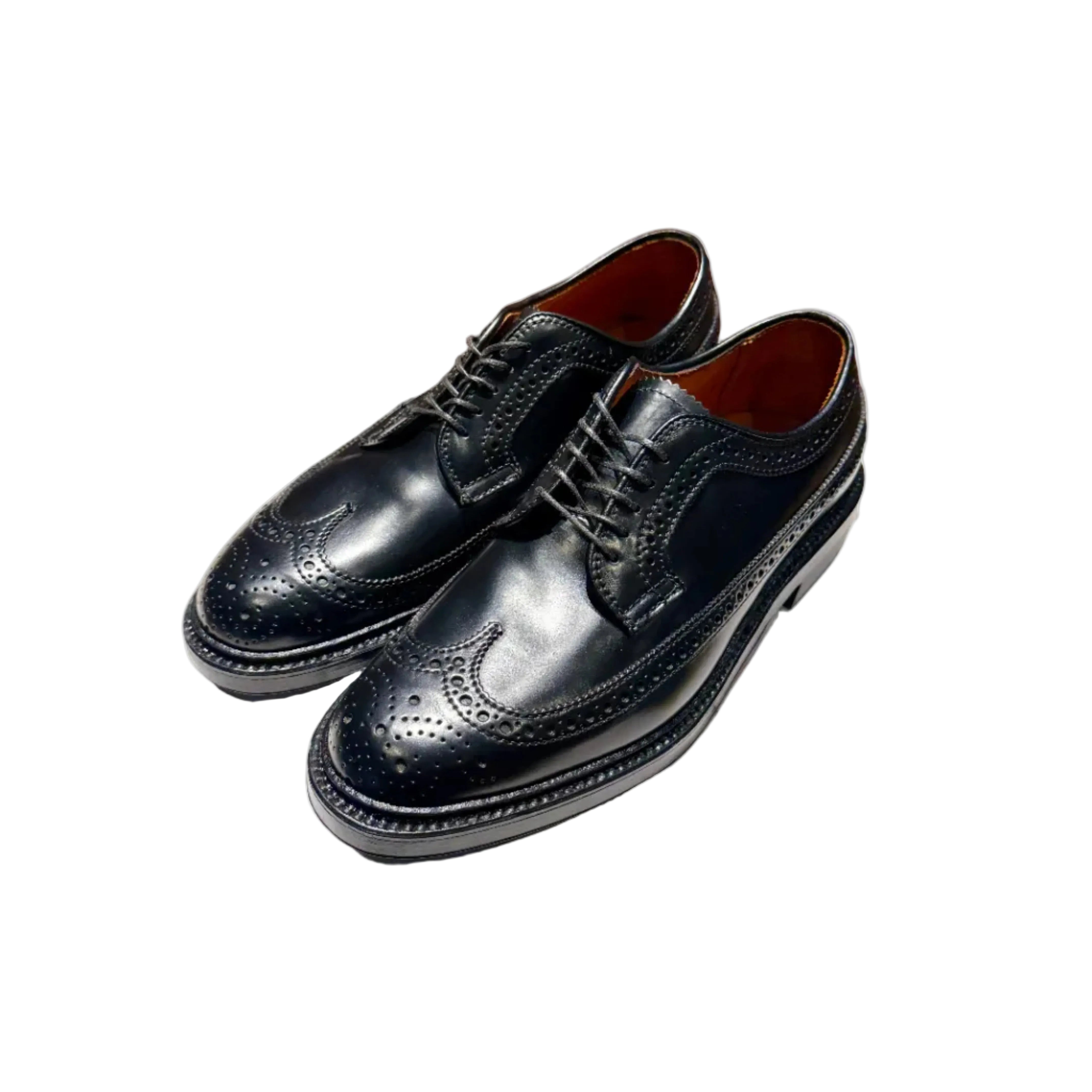 靴 Alden CORDOVAN LONG WING BLUCHER BARRIE ALDEN 9751 LONG WING BLUCHER BLACK SHELL CORDOVAN – COLONY CLOTHING