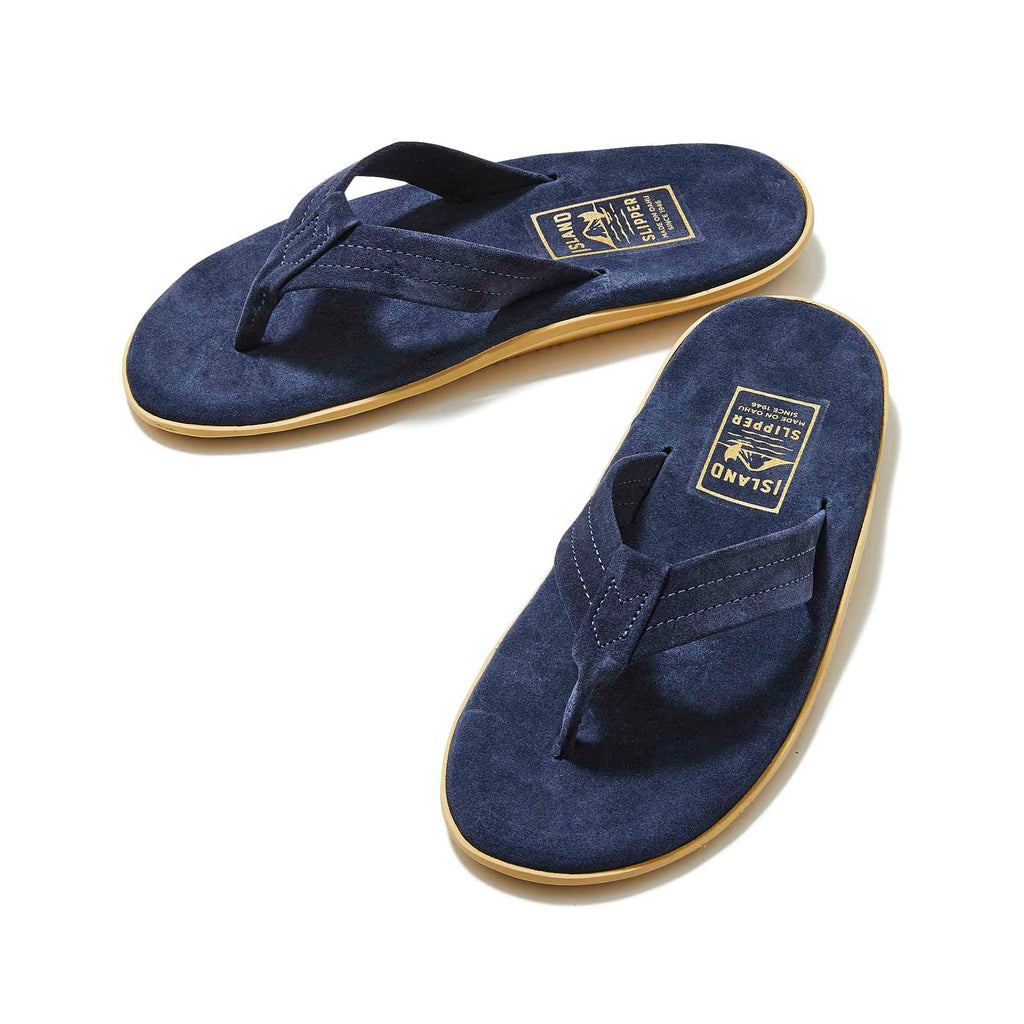 ISLAND SLIPPER CLASSIC SUEDE NAVY THONG SANDALS (PT203) – COLONY