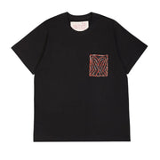KARDO / T-6 / T-SHIRT WITH RABARI BACK PANEL & PATCH POCKET / BLACK