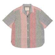 KARDO / RONEN / RELAXED FIT CAMP COLLAR SS SHIRT / MULTI-STRIPED