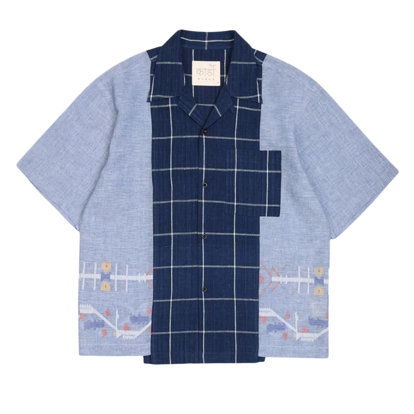 KARDO / KUNAL / RELAXED FIT VINTAGE INSPIRED SS SHIRT WITH CONTRAST PANEL