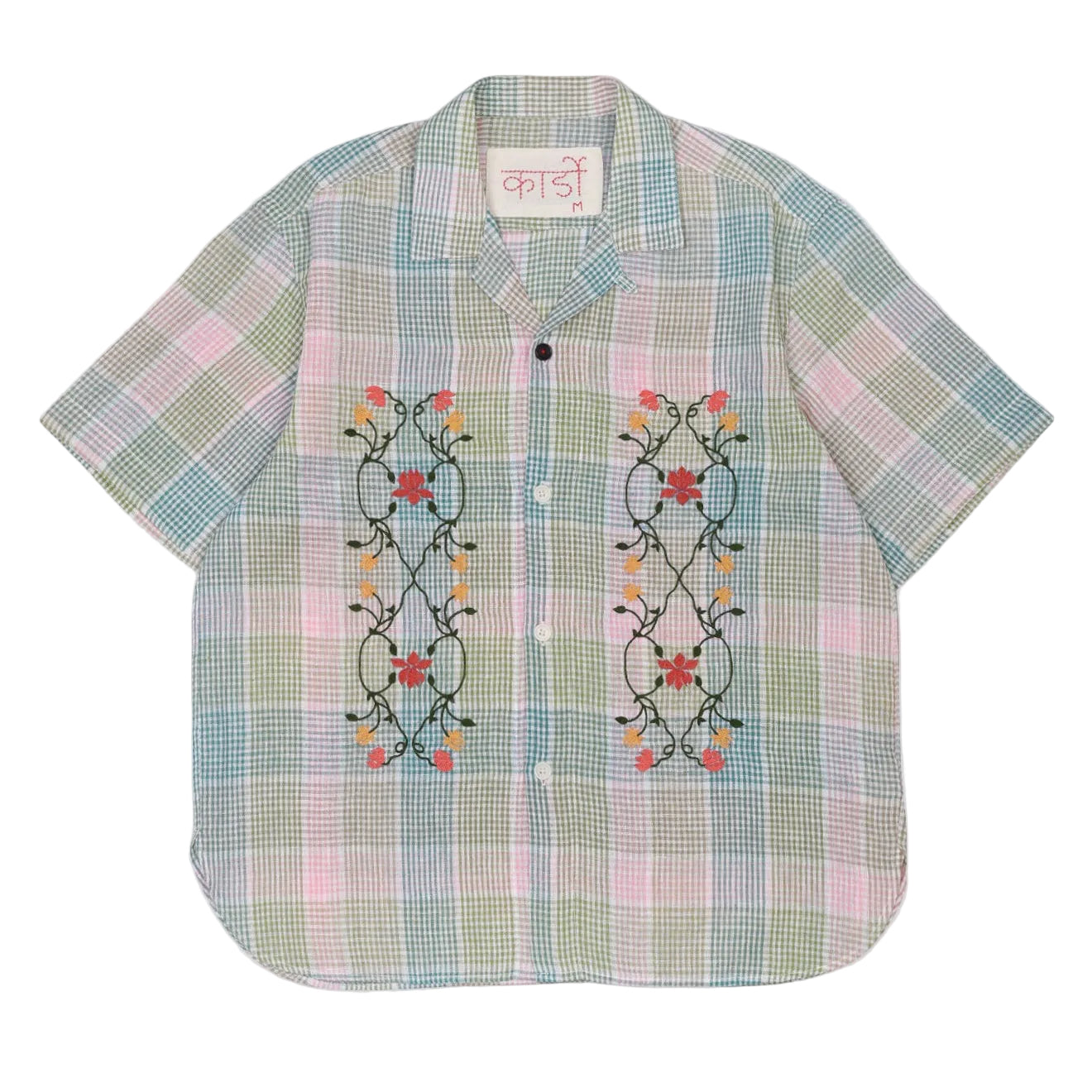 KARDO / RONEN / RELAXED FIT CAMP COLLAR SS SHIRT / CHECKERED FLORAL