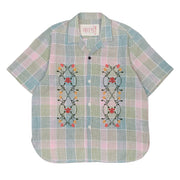 KARDO / RONEN / RELAXED FIT CAMP COLLAR SS SHIRT / CHECKERED FLORAL