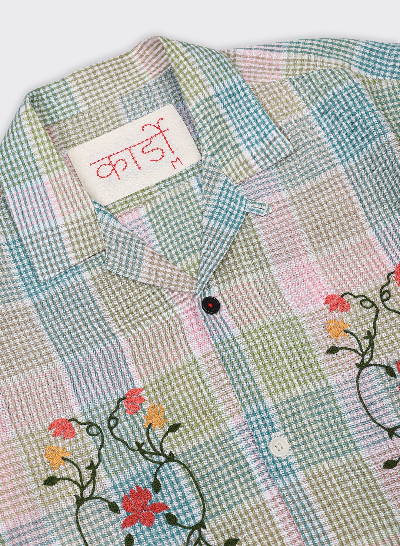 KARDO / RONEN / RELAXED FIT CAMP COLLAR SS SHIRT / CHECKERED FLORAL