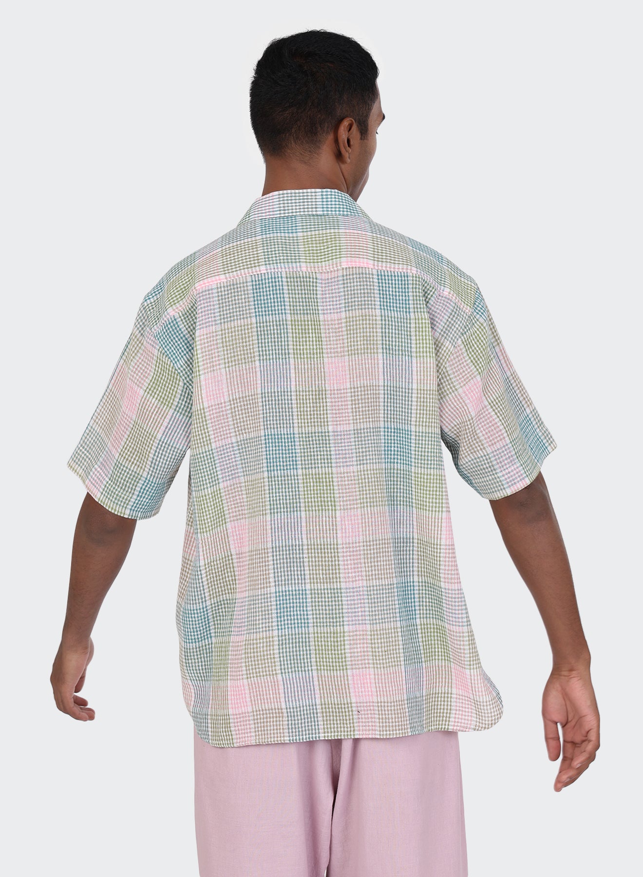 KARDO / RONEN / RELAXED FIT CAMP COLLAR SS SHIRT / CHECKERED FLORAL