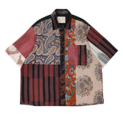 KARDO / YUTO / OVERSIZED 12 PANEL PATCHWORK SHIRT WITH RAW EDGE DETAILS