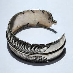 Feather Bracelet by Harvey Mace (0.5")	All sterling silver- 5 1/2 inch