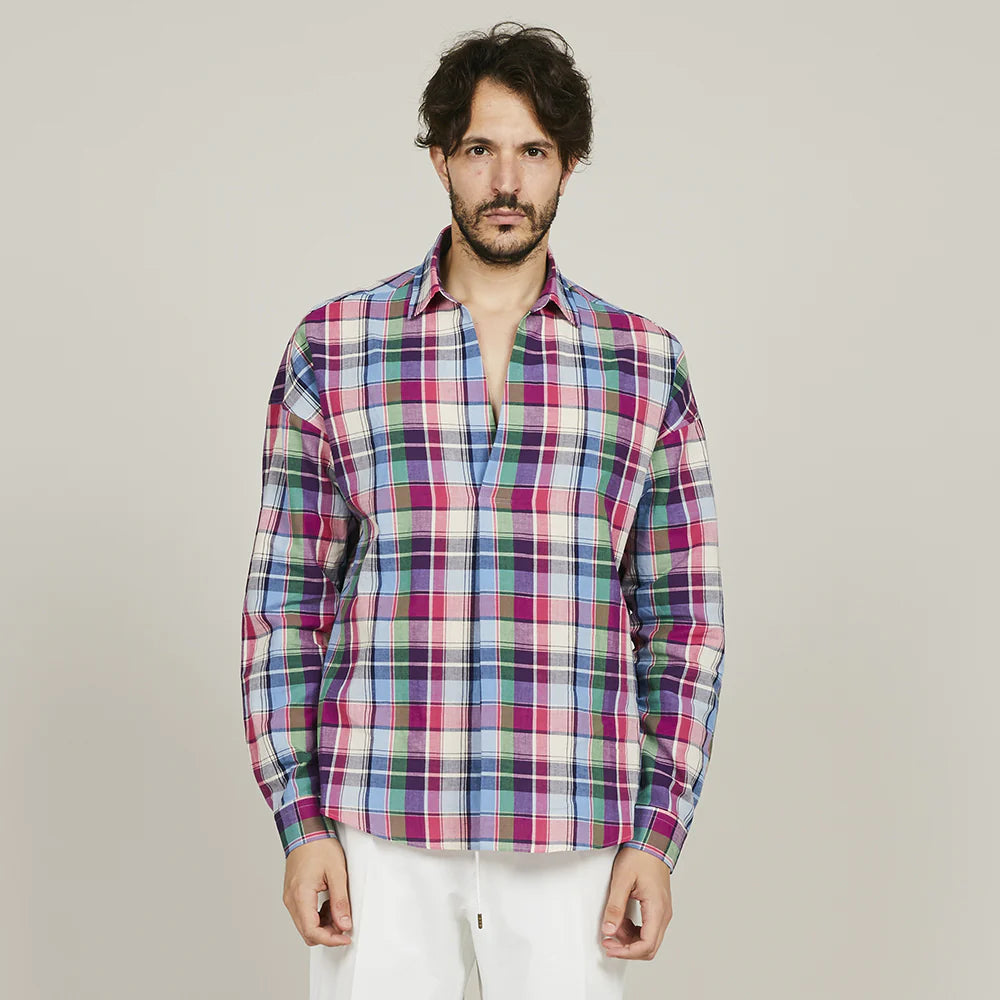 COLONY CLOTHING / POOLSIDE SHIRT PINK CHECK / CC2401-SH02-02