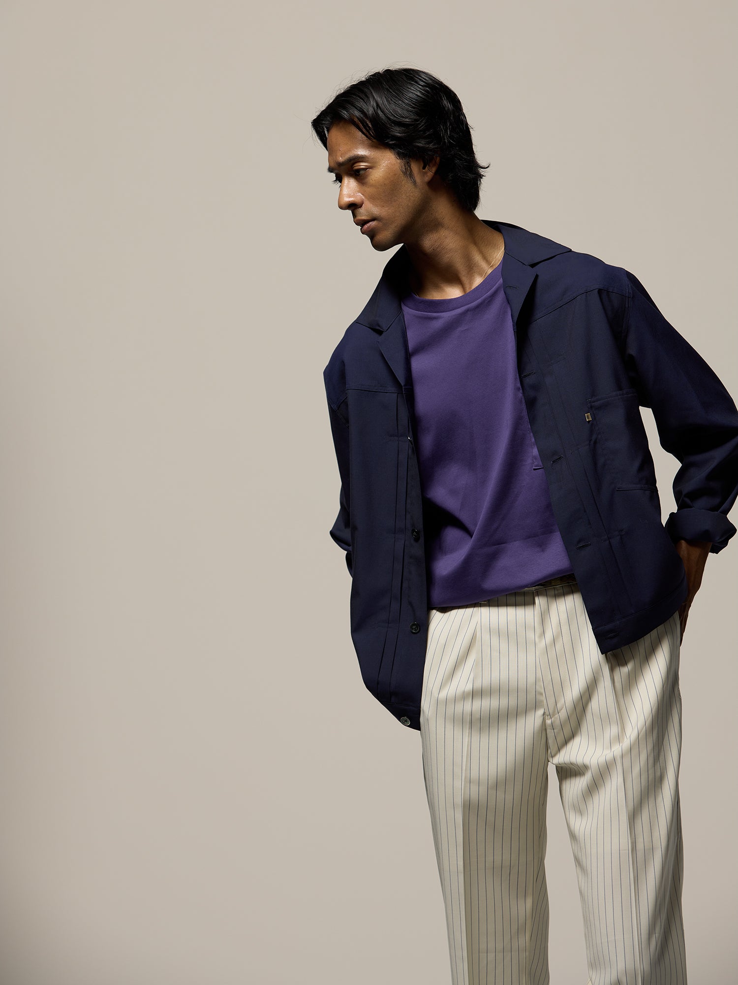 COLONY CLOTHING / RELAX EASY TROUSERS / CC2501-PT02-03 / WHITE STRIPE