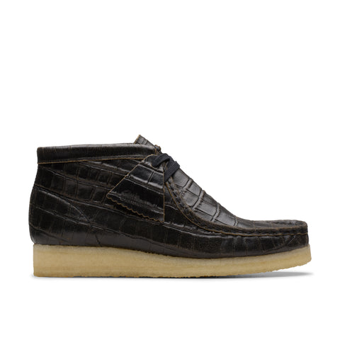 CLARKS / Wallabee Boot BlkCroc Distress (LADIES)