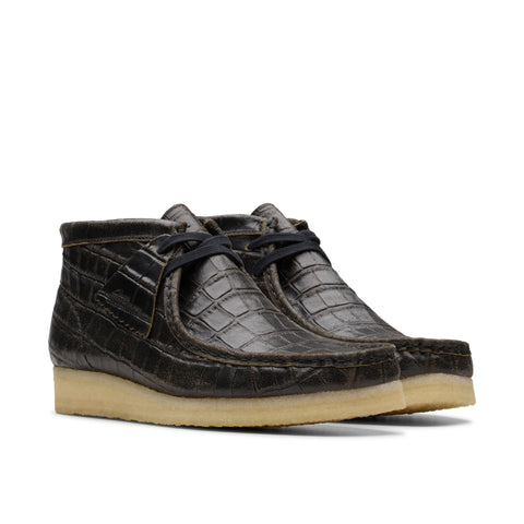 CLARKS / Wallabee Boot BlkCroc Distress (LADIES)