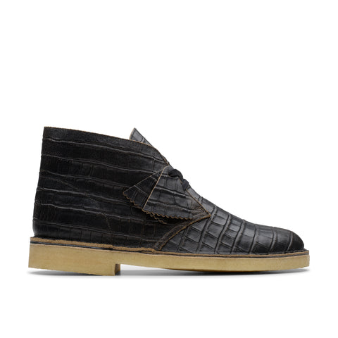 CLARKS / Desert Boot BlkCroc Distress (MENS)