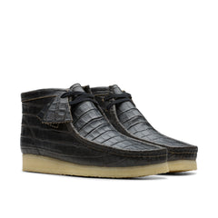 CLARKS / Wallabee Boot BlkCroc Distress (MENS)