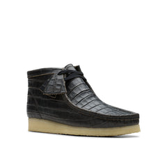 CLARKS / Wallabee Boot BlkCroc Distress (MENS)