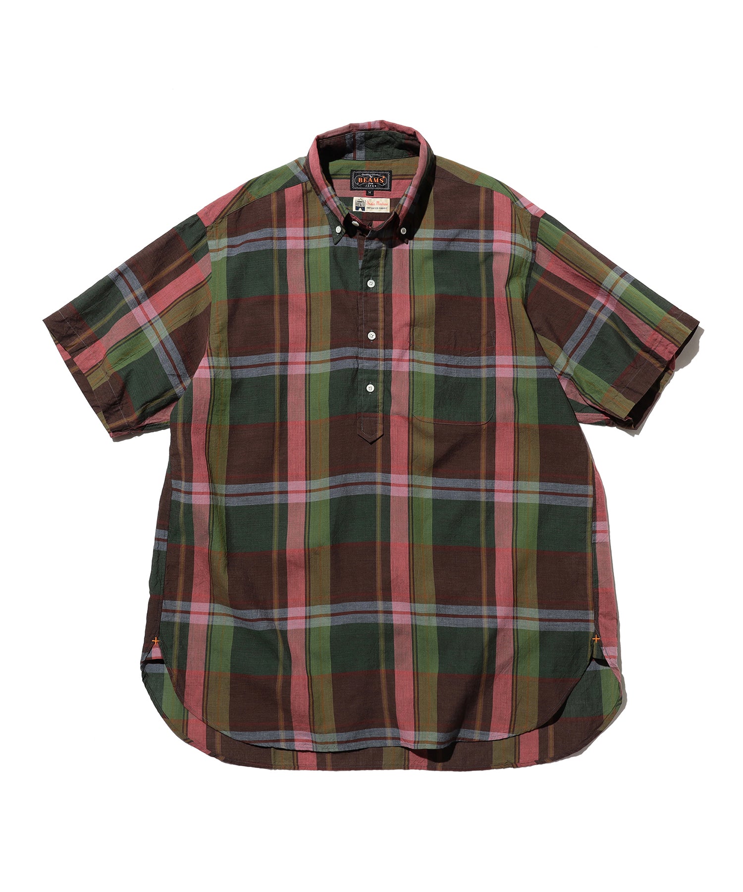 BEAMS PLUS / B.D. Pullover Classic-fit Madras / 3801-0280-139