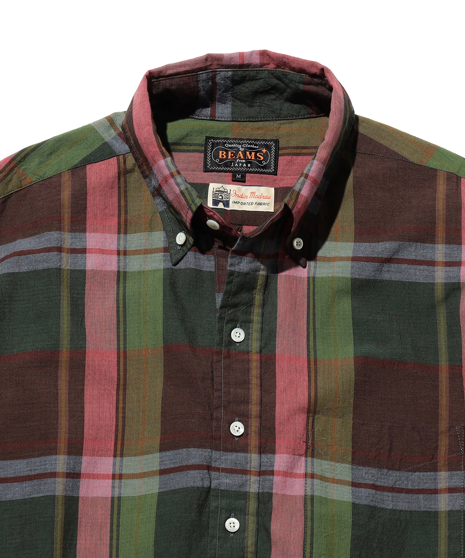 BEAMS PLUS / B.D. Pullover Classic-fit Madras / 3801-0280-139