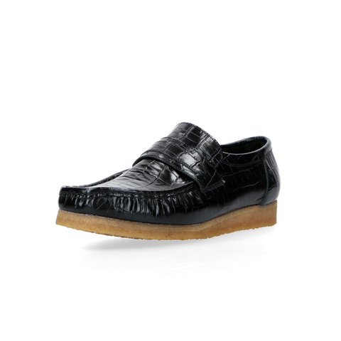 CLARKS / Wallabee Loafer Black Croc (MENS)