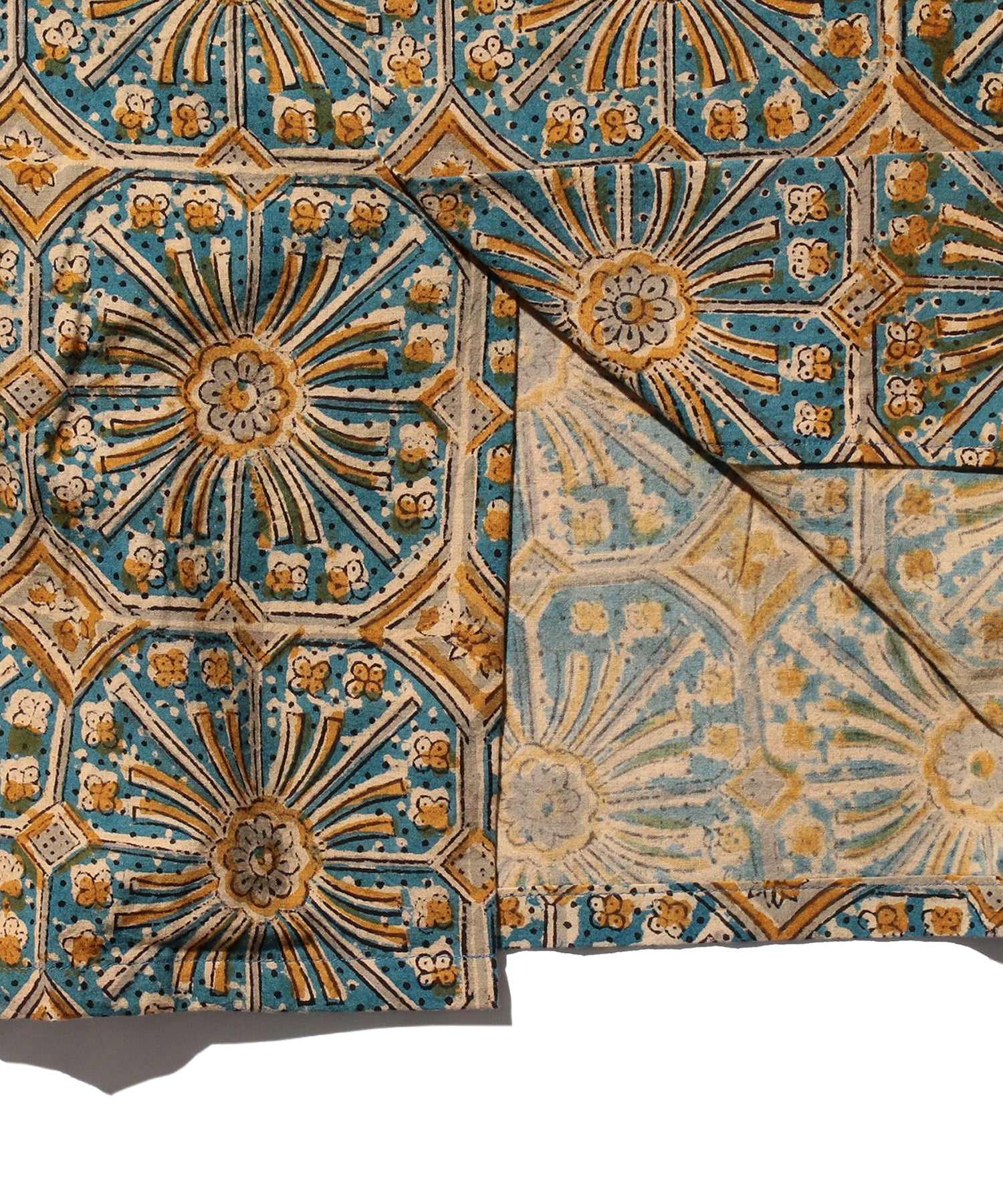 BEAMS PLUS / Open Collar Block Print Flower / 3801-0168-139