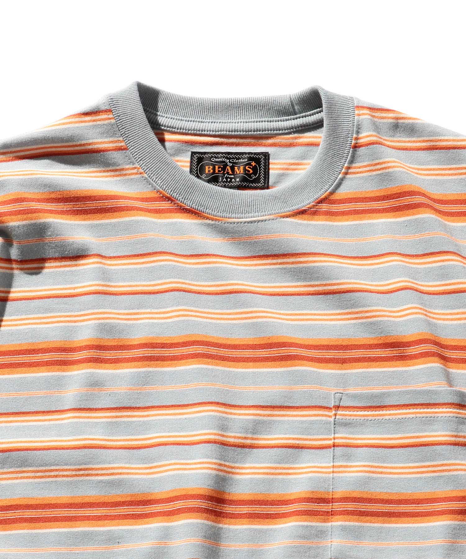 BEAMS PLUS / Pocket Tee Multi Stripe / 3804-0054-048