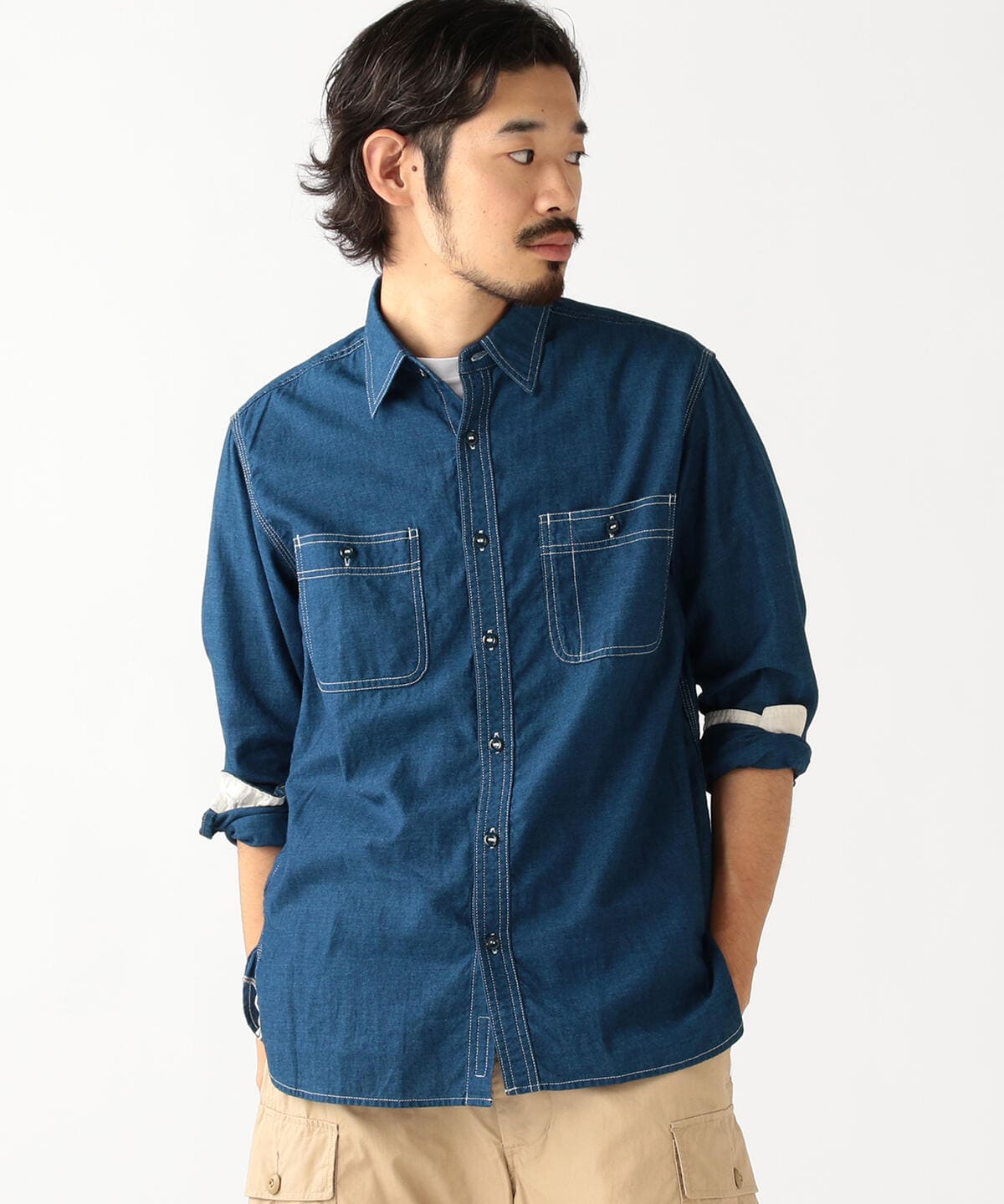 BEAMS PLUS / WORK Indigo Chambray / 3811-0469-139 – COLONY CLOTHING