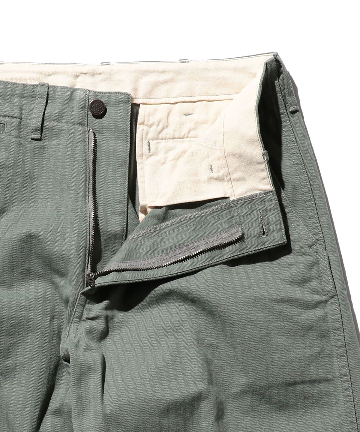 BEAMS PLUS / MIL Trousers Herringbone Sage / 3823-0126-791