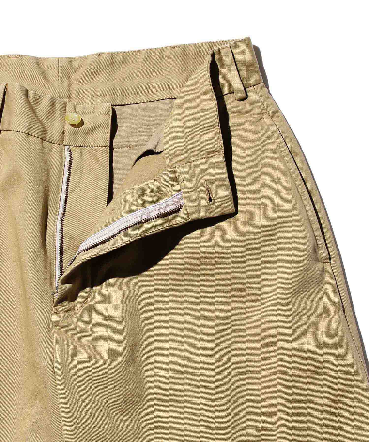 BEAMS PLUS / Plain Front Shorts Cut-Off Twill Garment Dye / 3825-0070-791