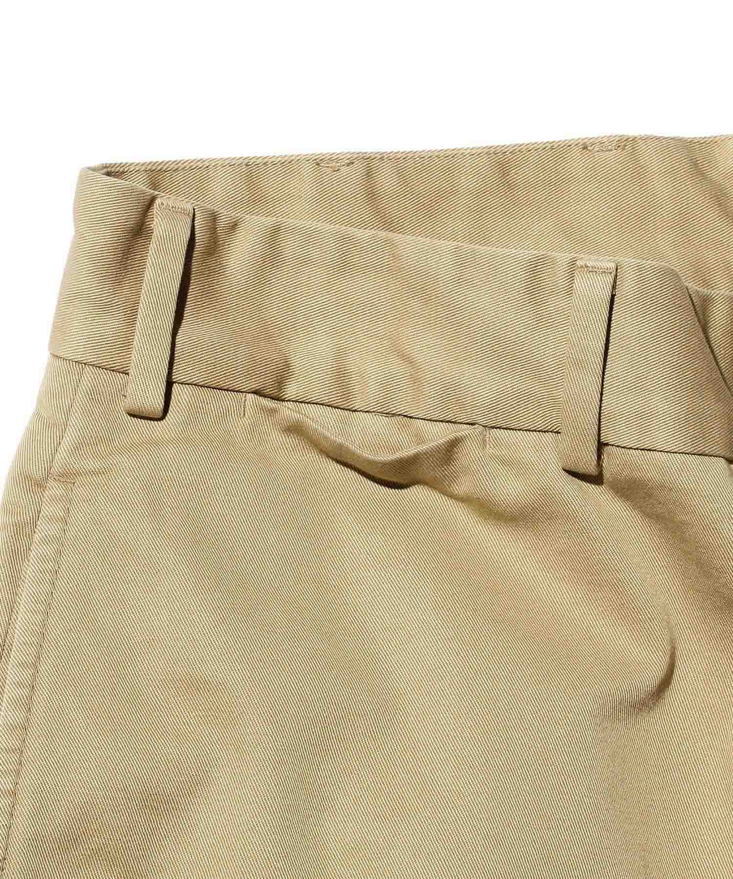 BEAMS PLUS / Plain Front Shorts Cut-Off Twill Garment Dye / 3825-0070-791