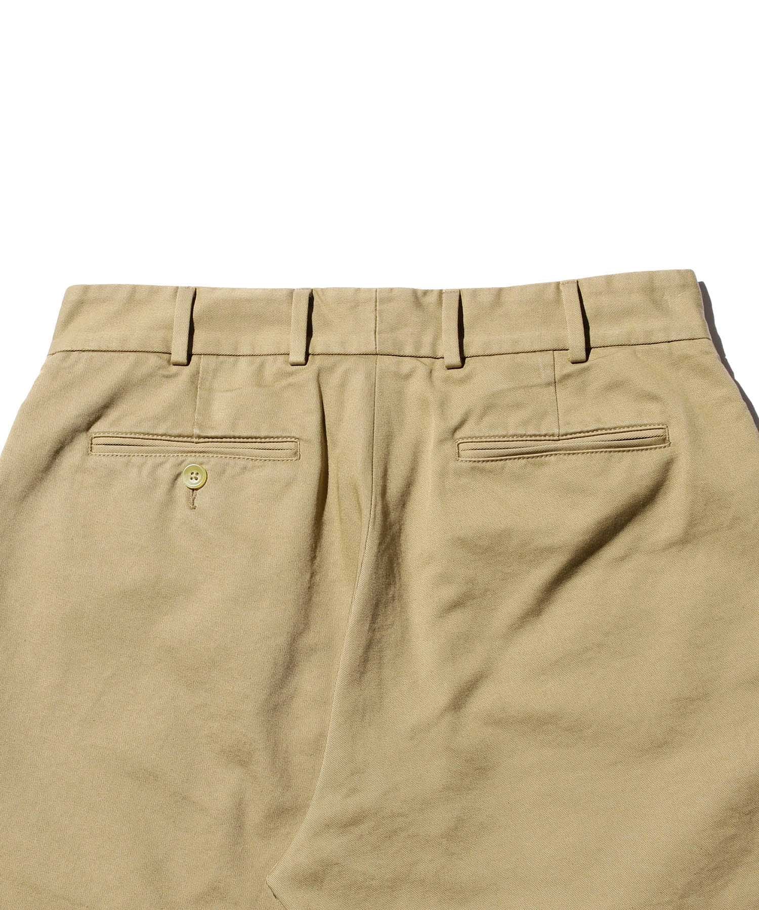 BEAMS PLUS / Plain Front Shorts Cut-Off Twill Garment Dye / 3825-0070-791