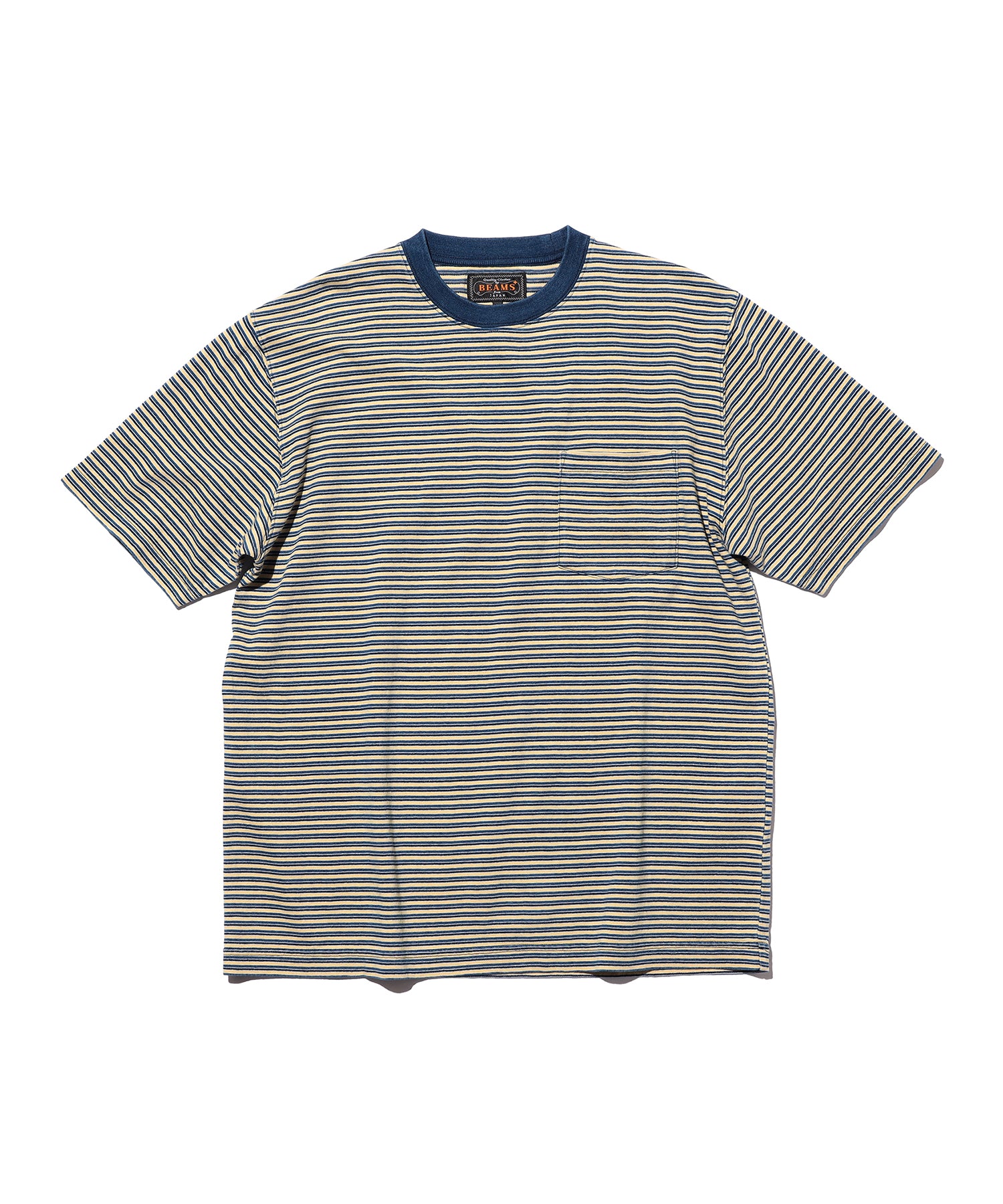 BEAMS PLUS / Pocket Tee Indigo Stripe / 3804-0106-156