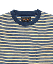 BEAMS PLUS / Pocket Tee Indigo Stripe / 3804-0106-156