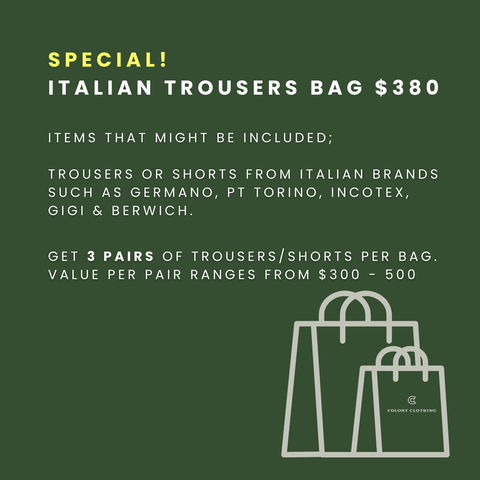 $380 ITALIAN TROUSERS MYSTERY GRAB BAG