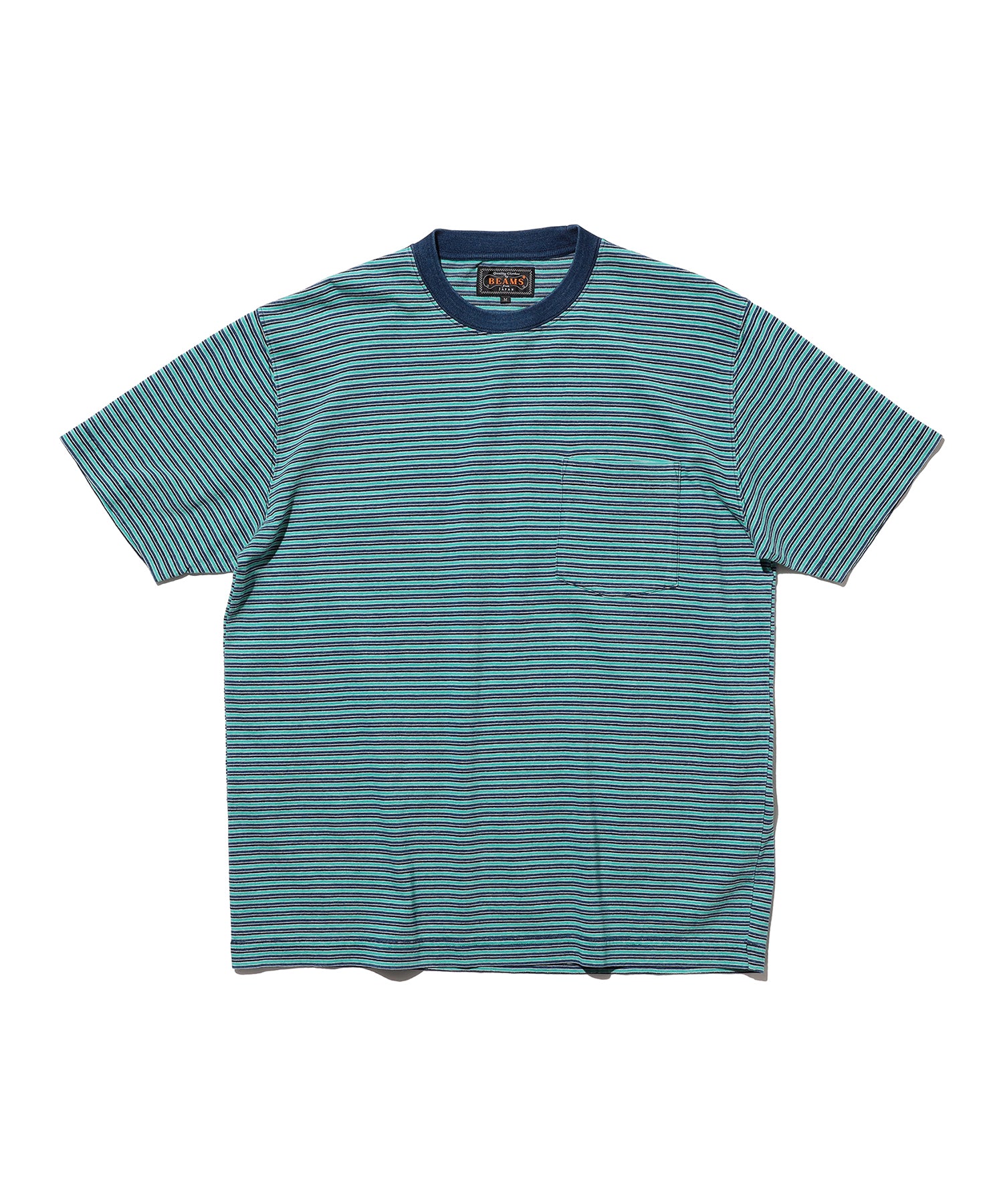 BEAMS PLUS / Pocket Tee Indigo Stripe / 3804-0106-156