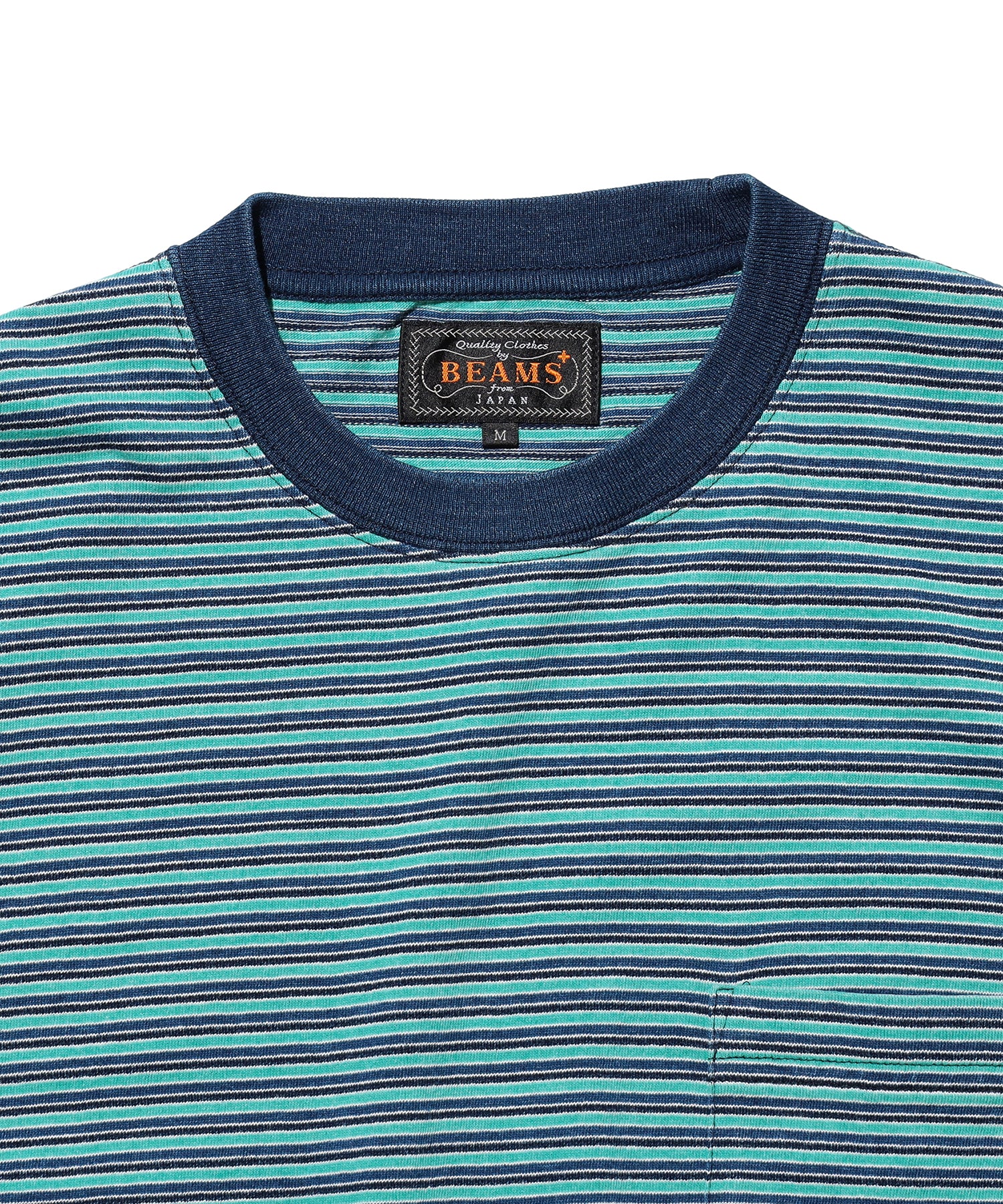 BEAMS PLUS / Pocket Tee Indigo Stripe / 3804-0106-156