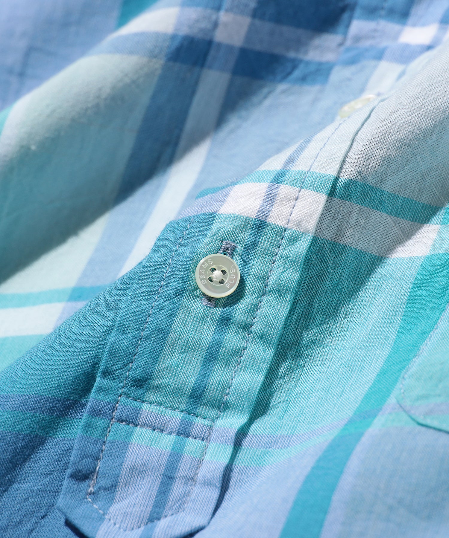 BEAMS PLUS / B.D. Pullover Classic-fit Madras / 3801-0280-139