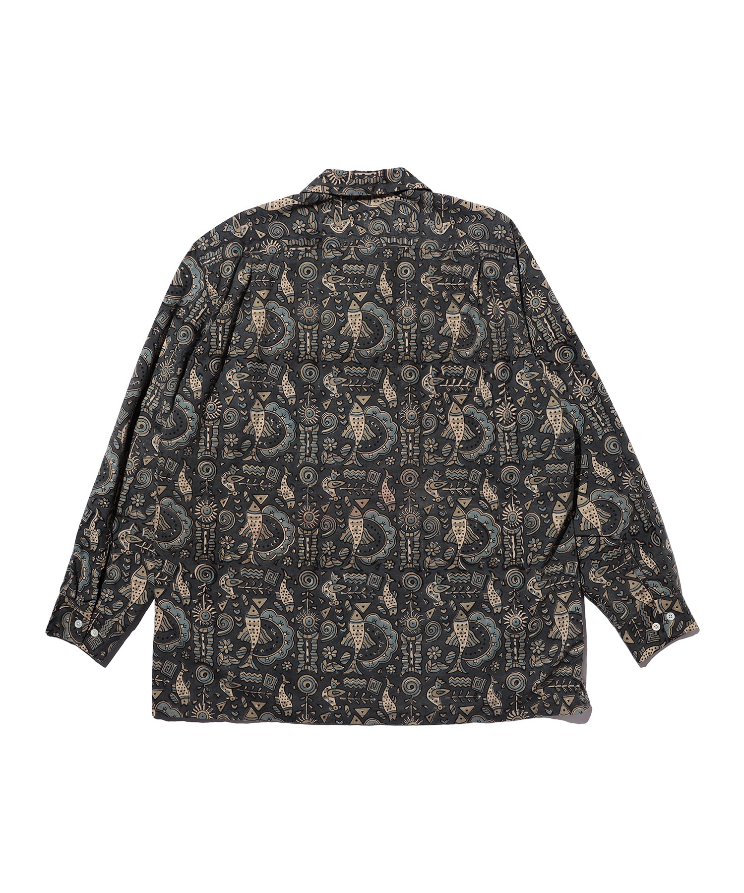 BEAMS PLUS / Open Collar Block Print / 3811-1912-139