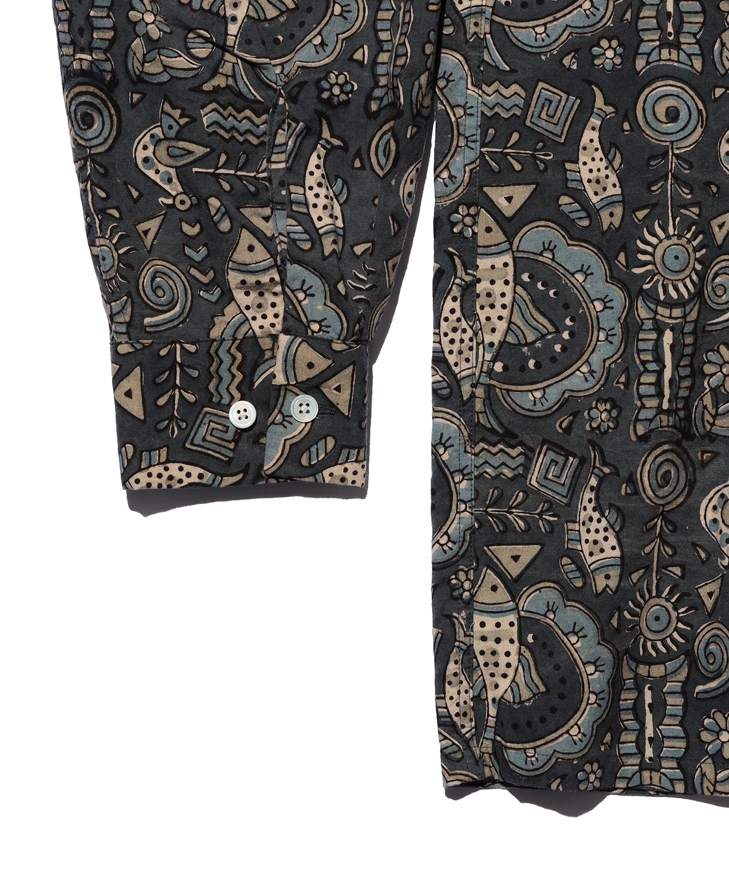 BEAMS PLUS / Open Collar Block Print / 3811-1912-139