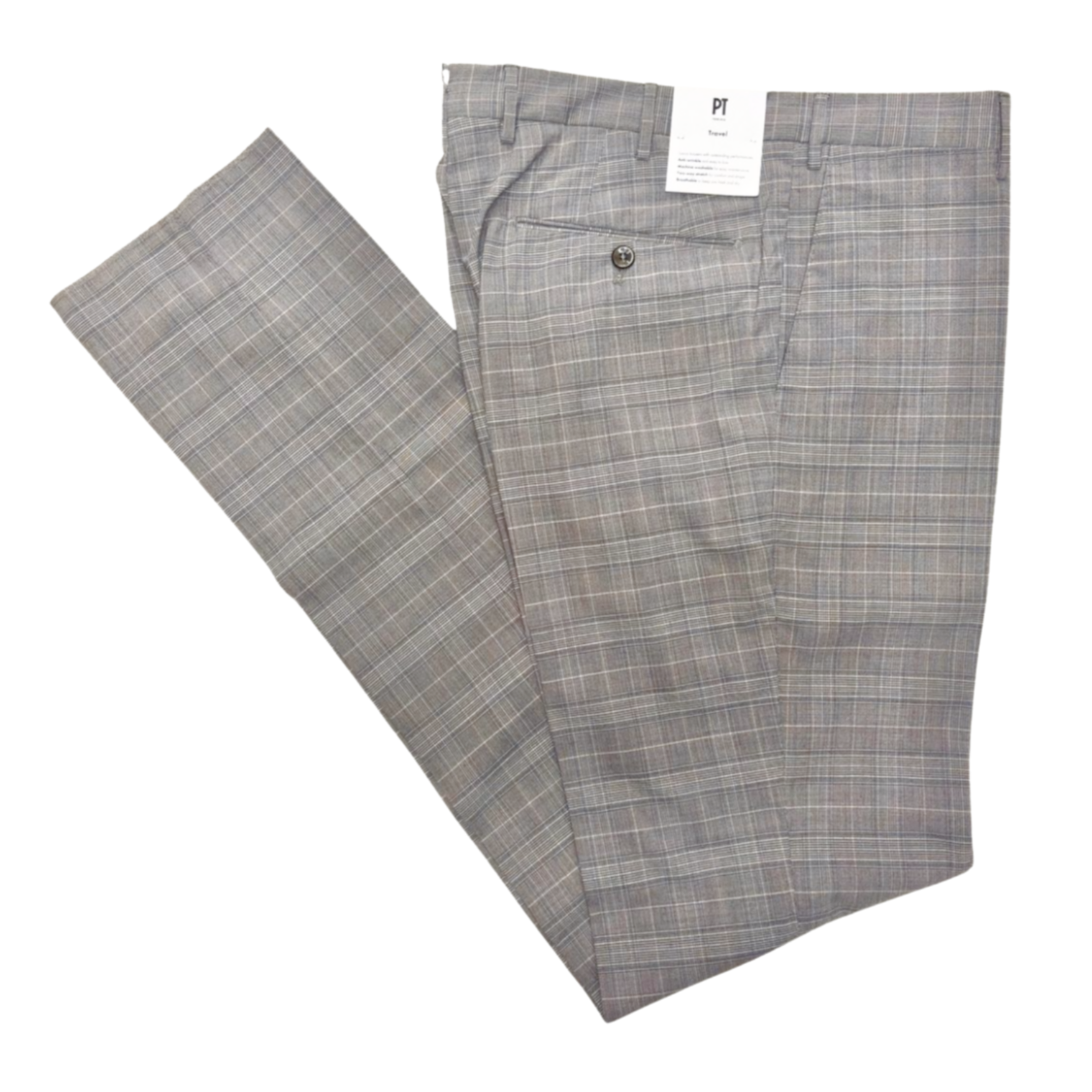 PT TORINO / GREY CHECK PANTS
