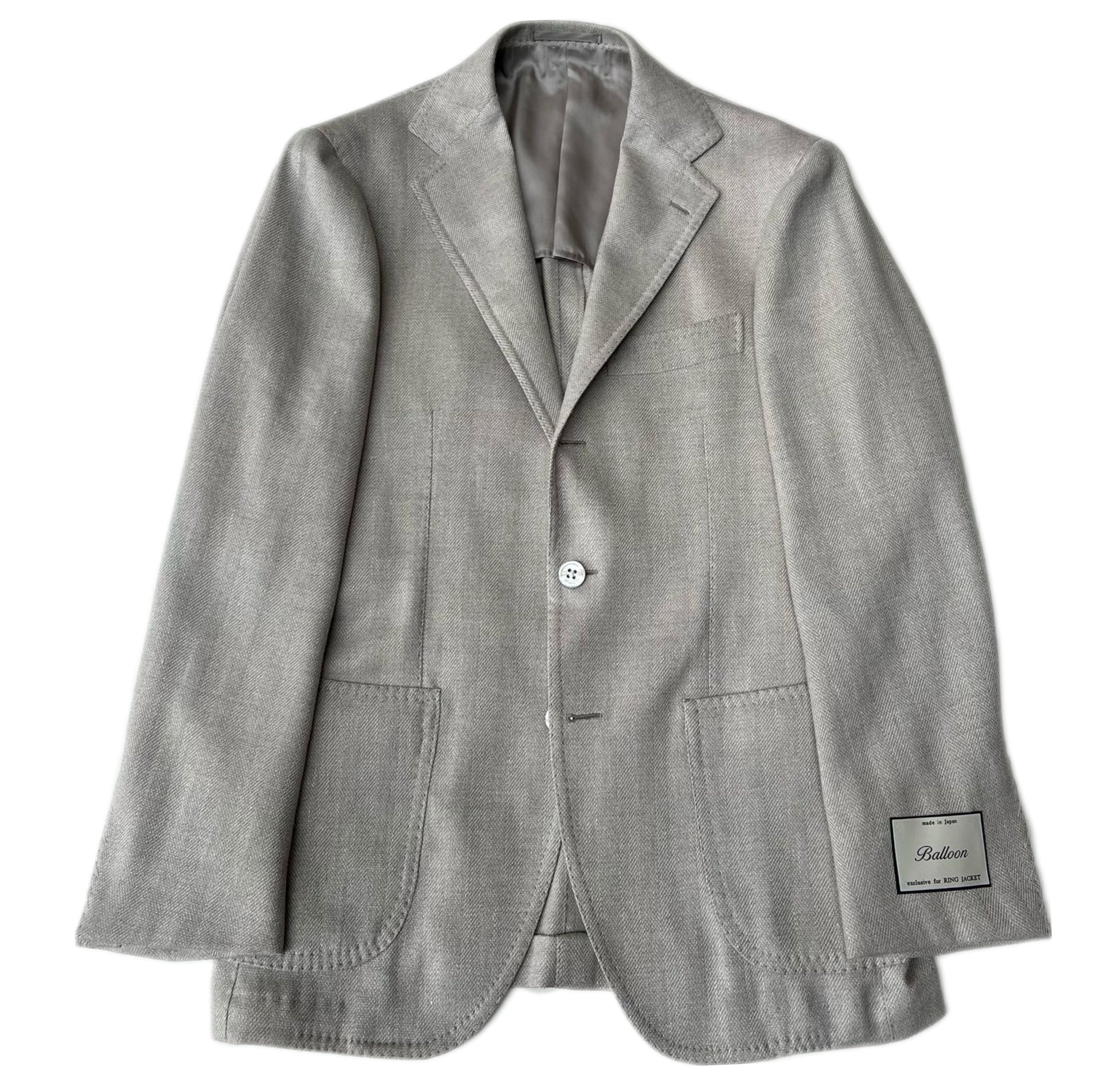 RING JACKET / MEISTER GREY/BEIGE HERRINGBONE BALLOON JACKET  / RT055S01C