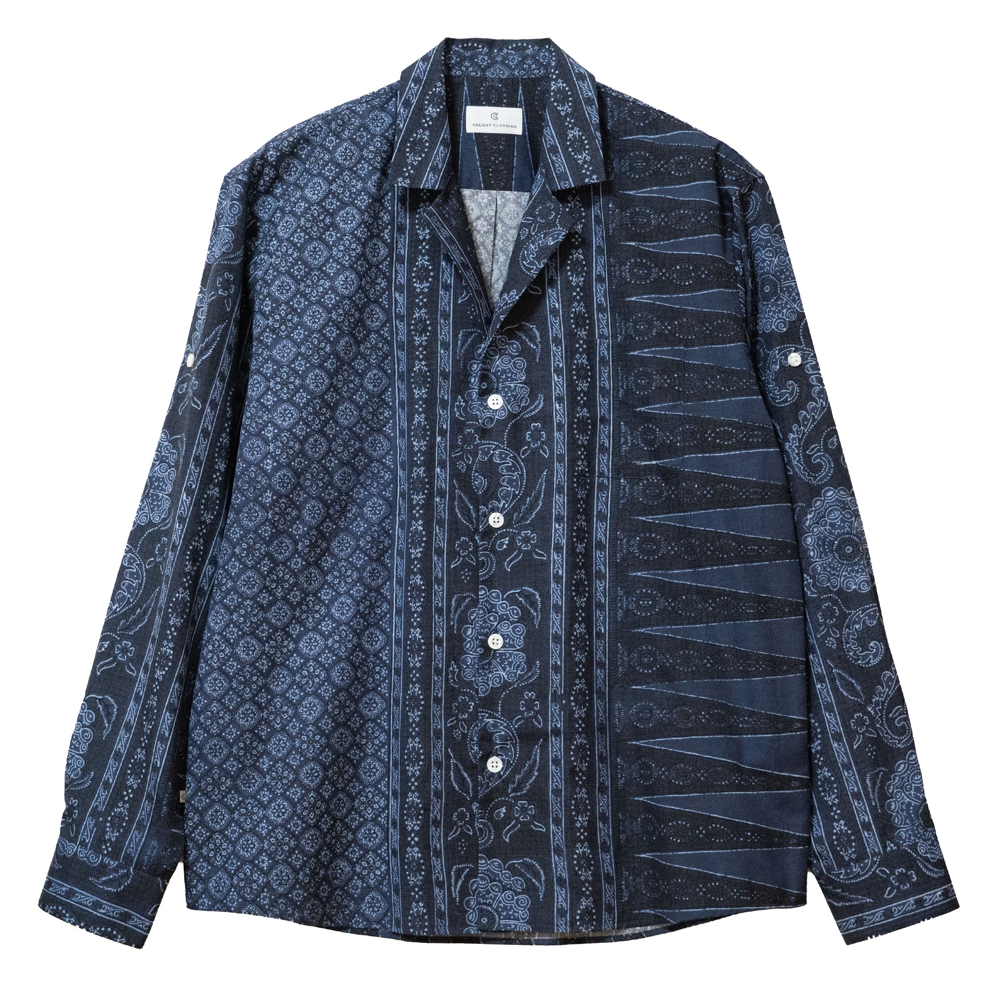 COLONY CLOTHING /  BATIK OPEN COLLAR SHIRT / CC2501-SH01-01