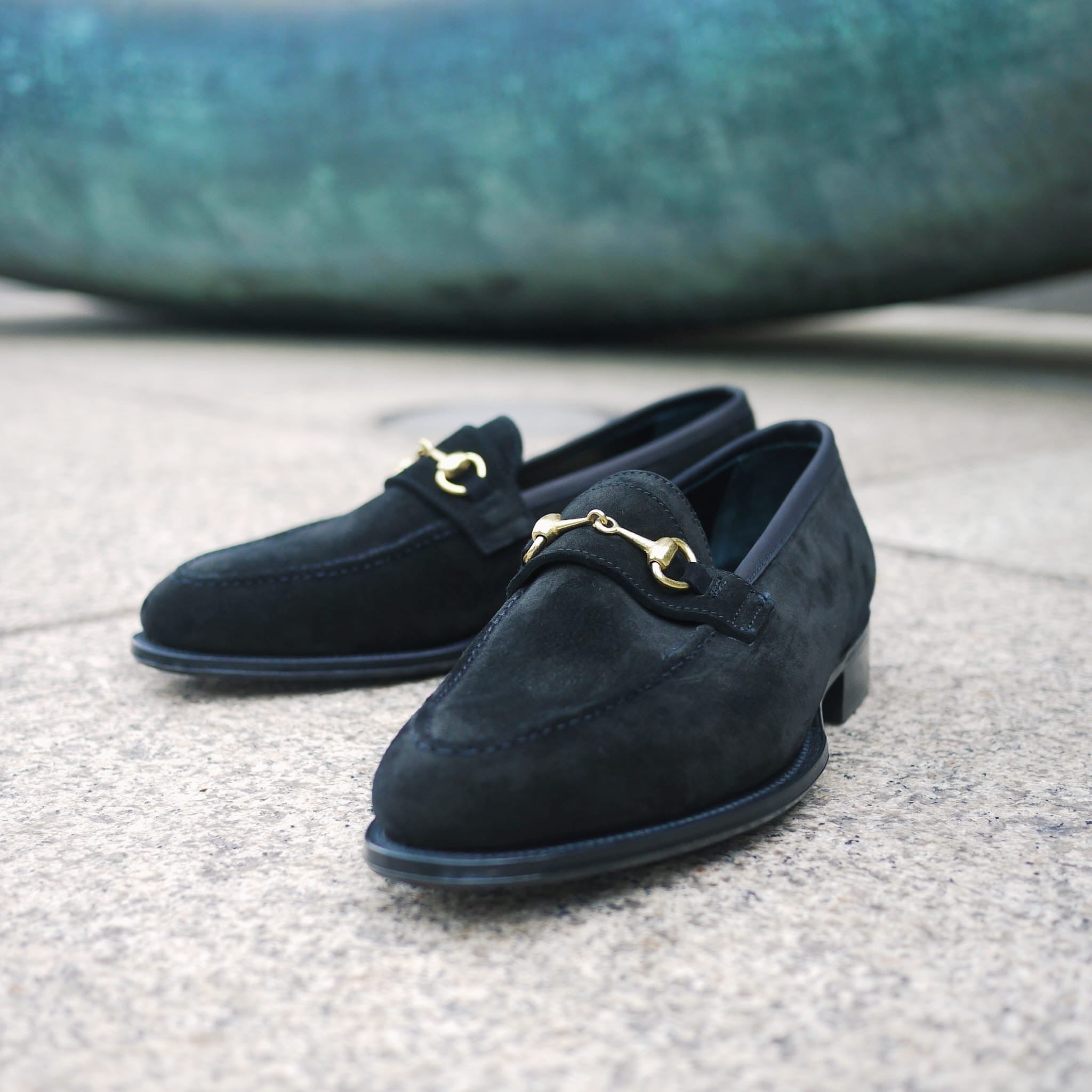 George Cleverley / The Colony Black Buckskin Loafers