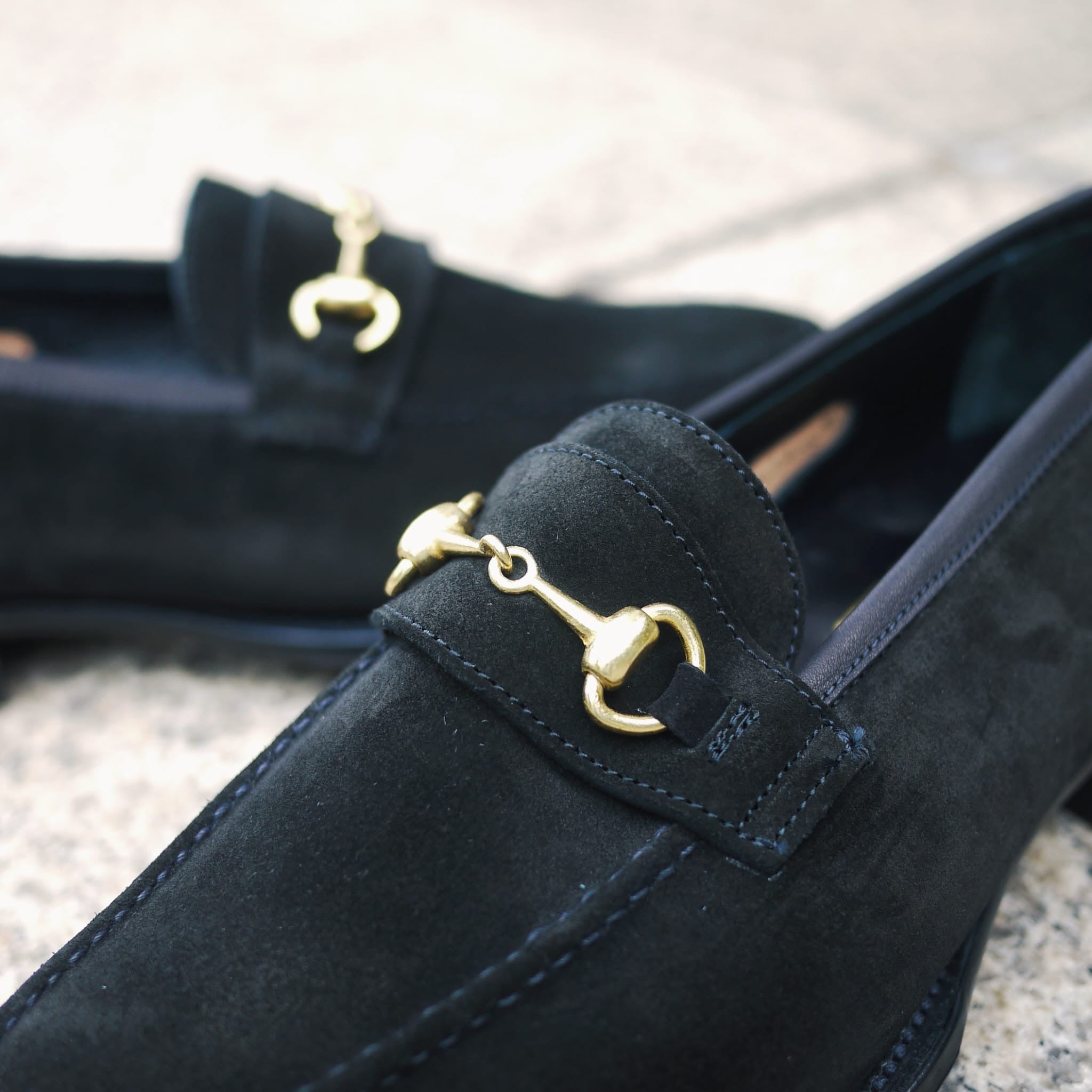 George Cleverley / The Colony Black Buckskin Loafers