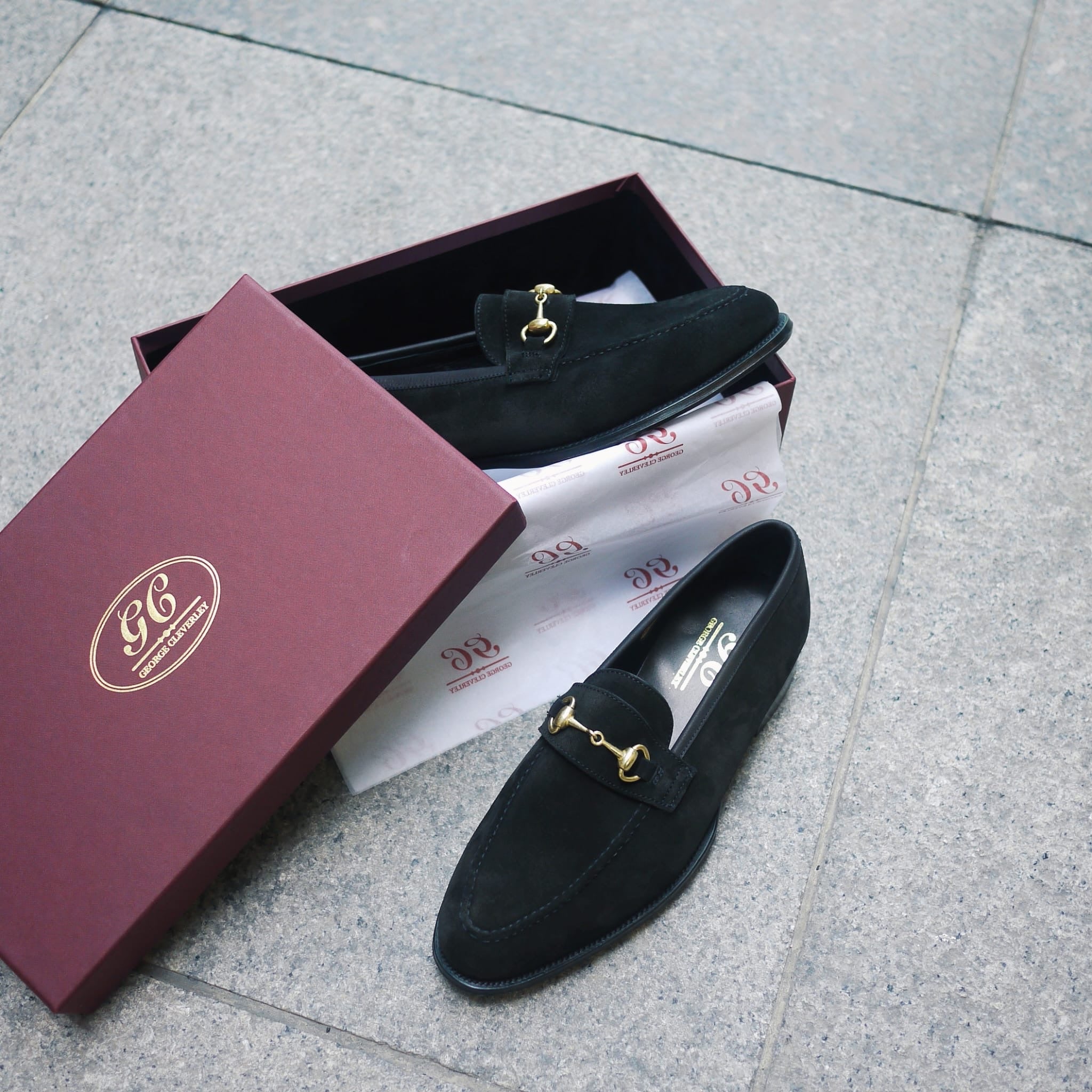 George Cleverley / The Colony Black Buckskin Loafers
