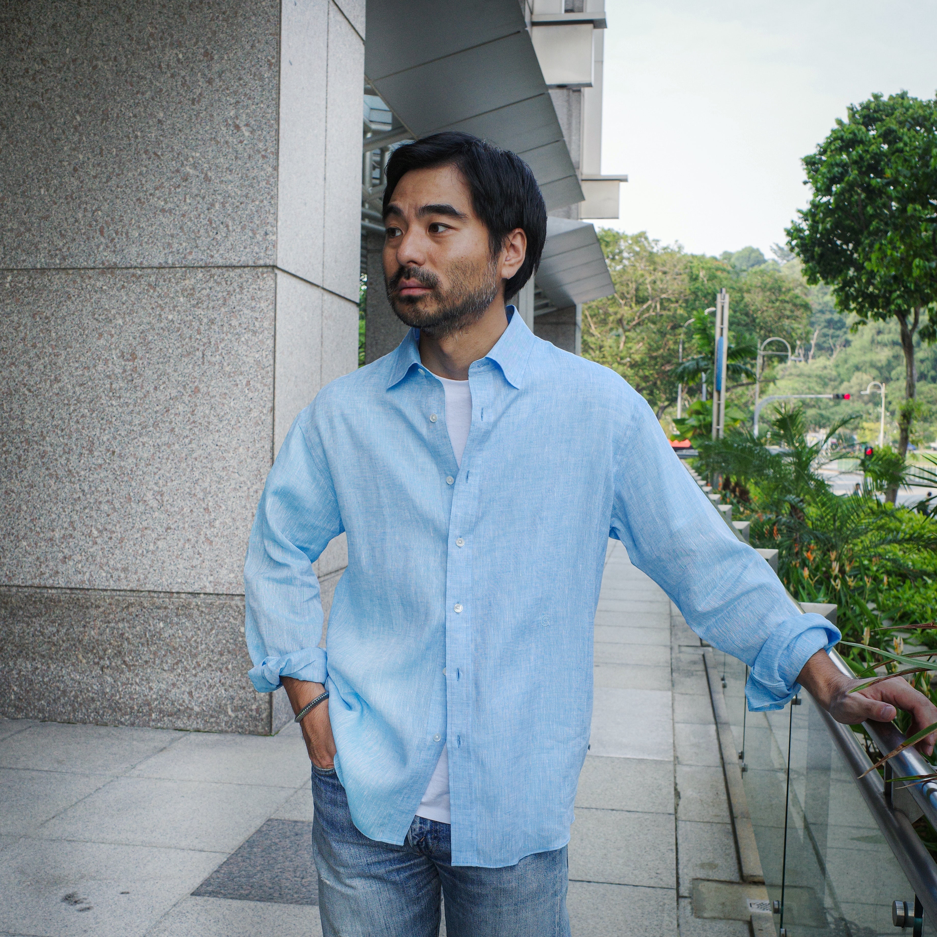 COLONY CLOTHING / ALBINI LINEN LOUNGE SHIRT / CCSE-SH02