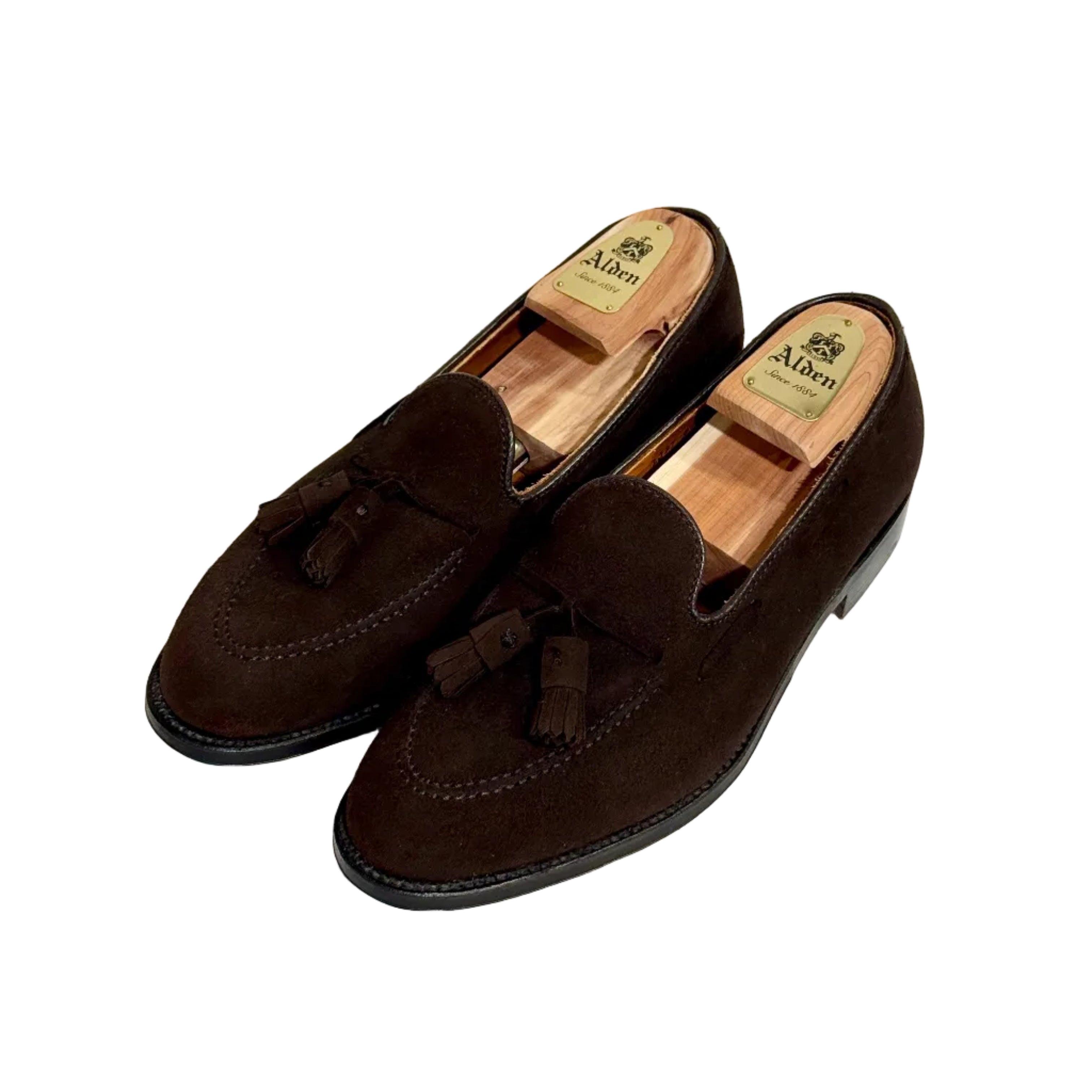 ALDEN 666 TASSEL MOCCASIN DARK BROWN SUEDE