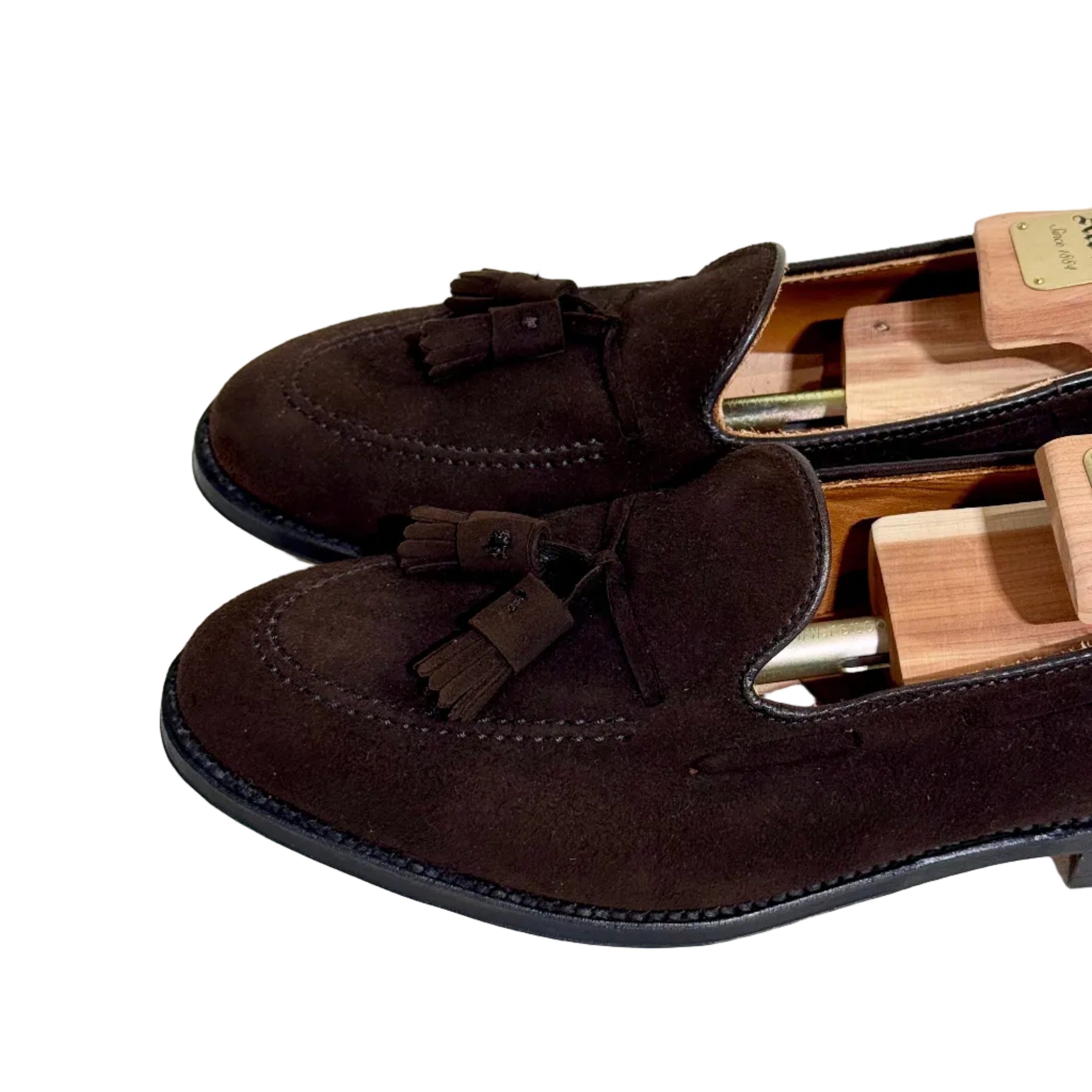 ALDEN 666 TASSEL MOCCASIN DARK BROWN SUEDE