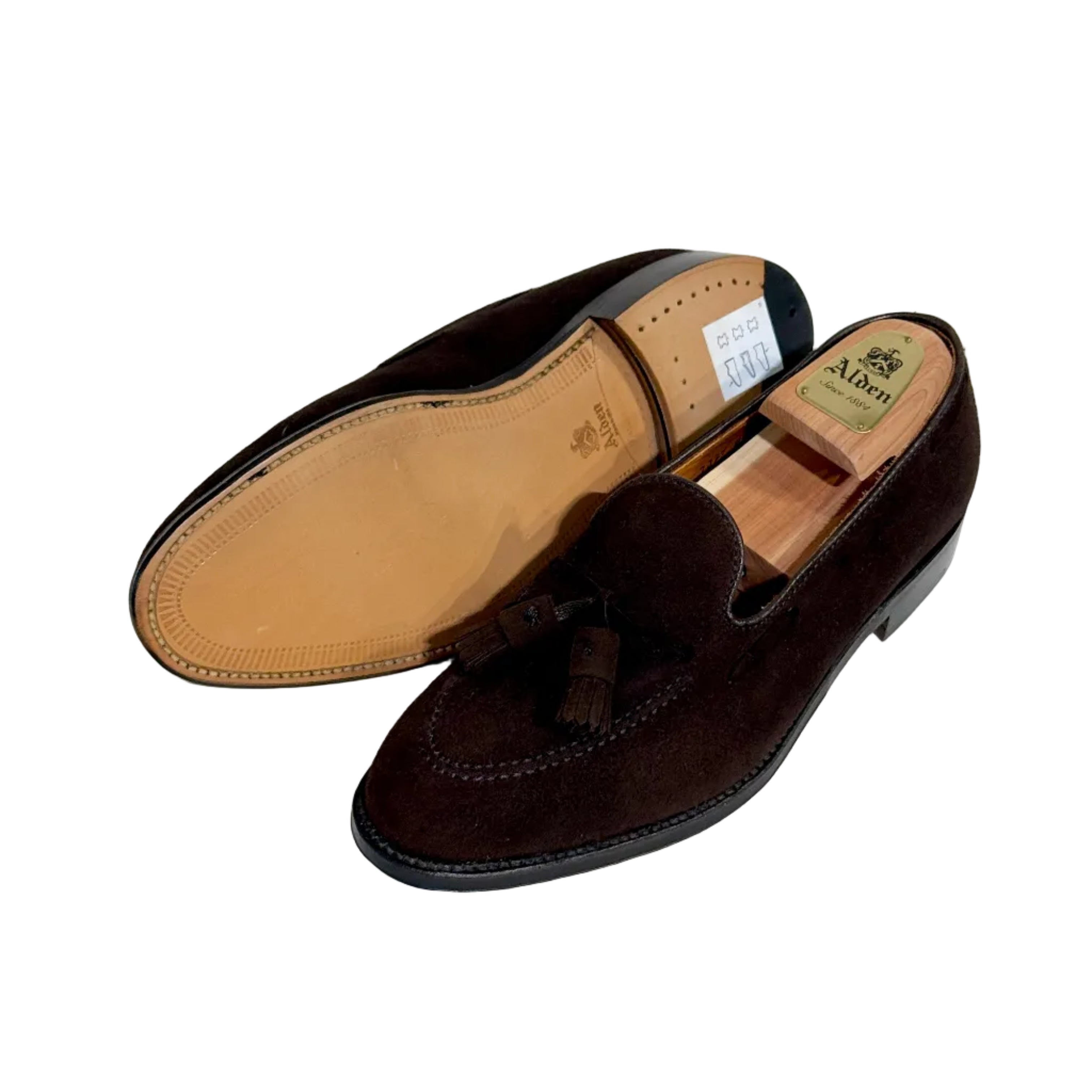 ALDEN 666 TASSEL MOCCASIN DARK BROWN SUEDE
