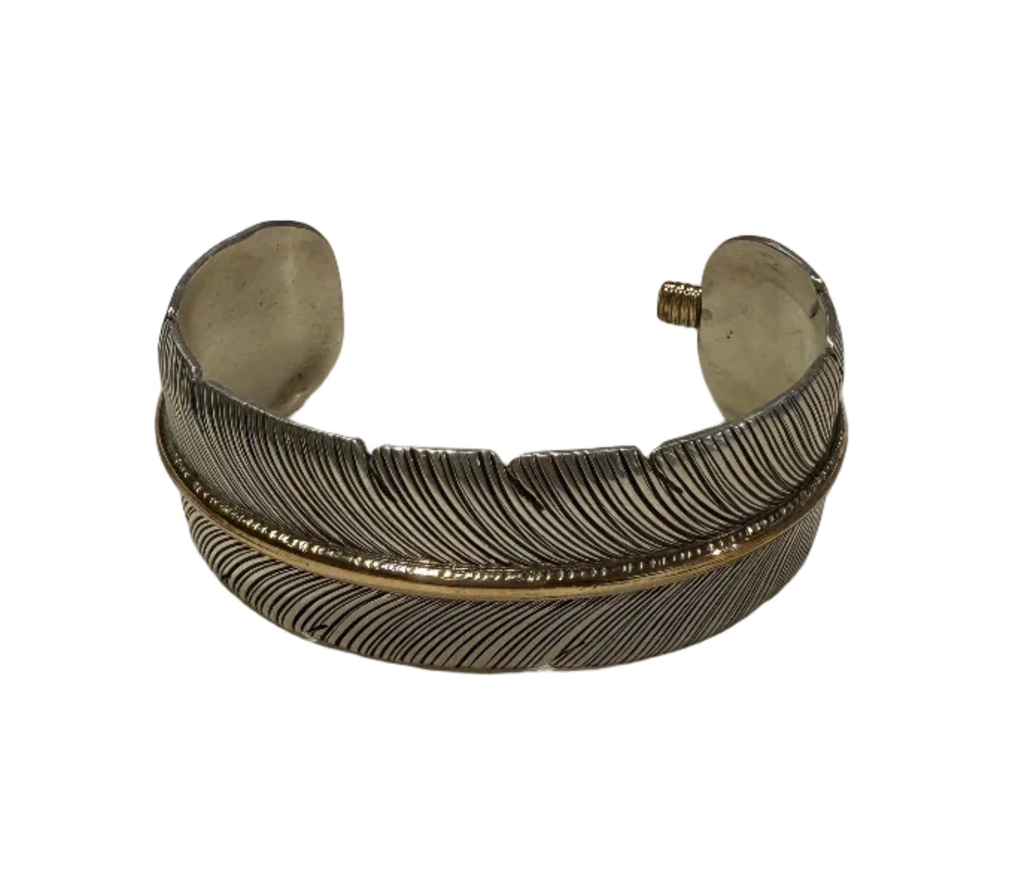 Feather bracelet by Harvey Mace 1.0" / Gold