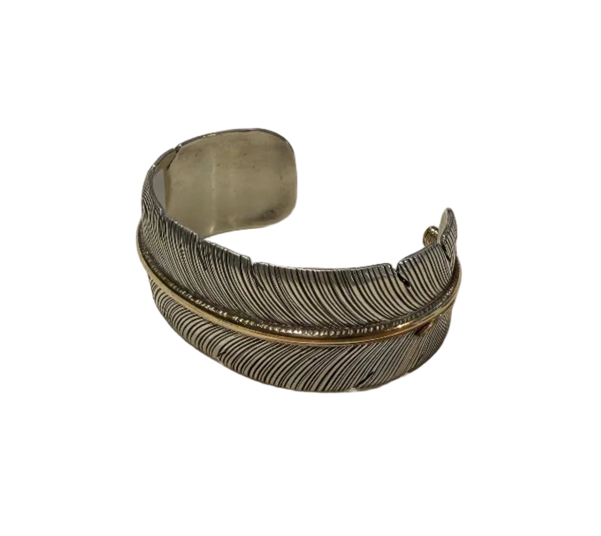 Feather bracelet by Harvey Mace 1.0" / Gold