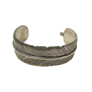 Feather bracelet by Harvey Mace (1.0"") / Sterling Silver / 5-1/2 inch"