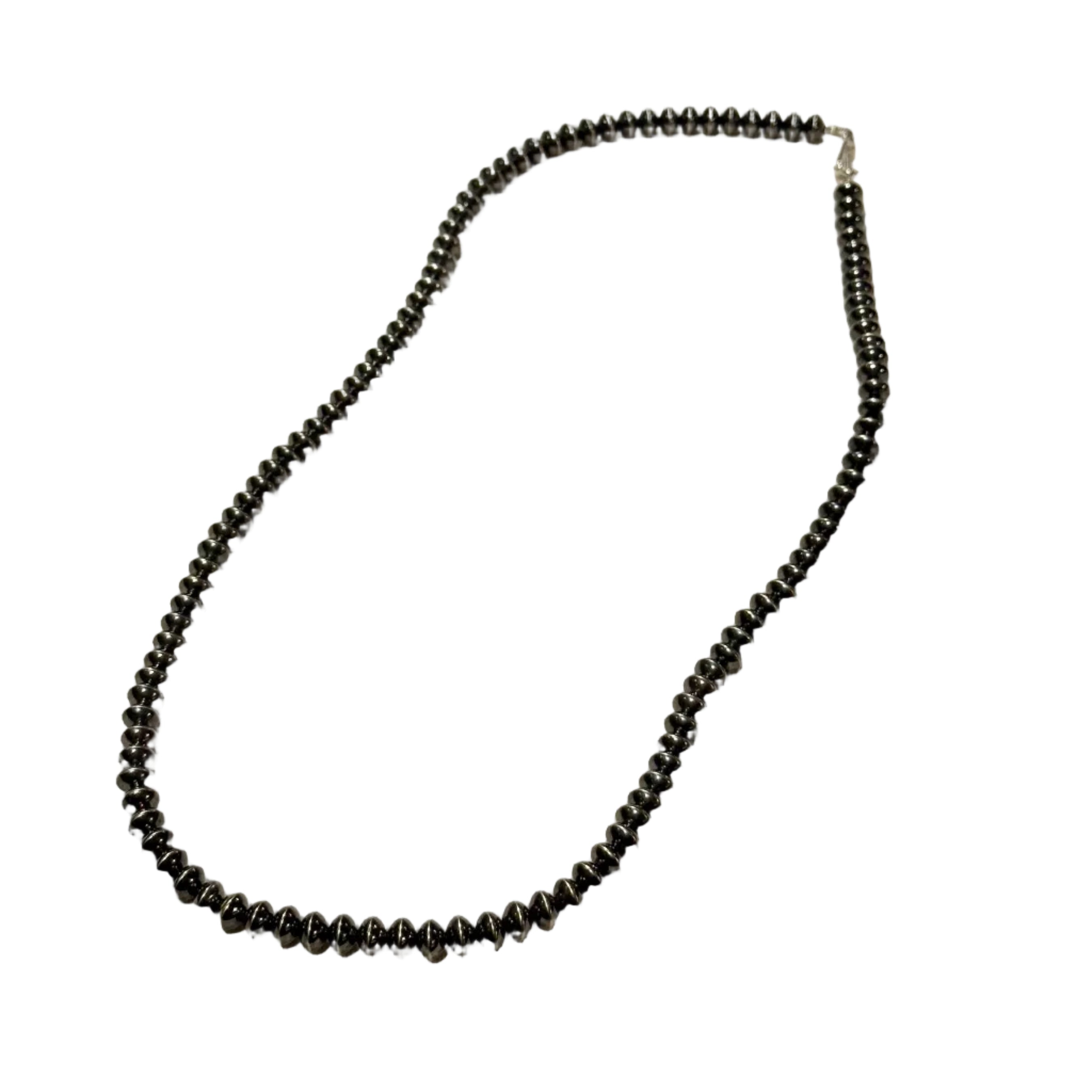 Saucer Navajo Pearls 7mm Necklace / 24"